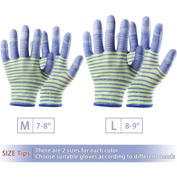 Rubber Gloves - Gardening Gloves 12 Pairs, Breathable Working Gloves - Summer - Picture 5 of 7